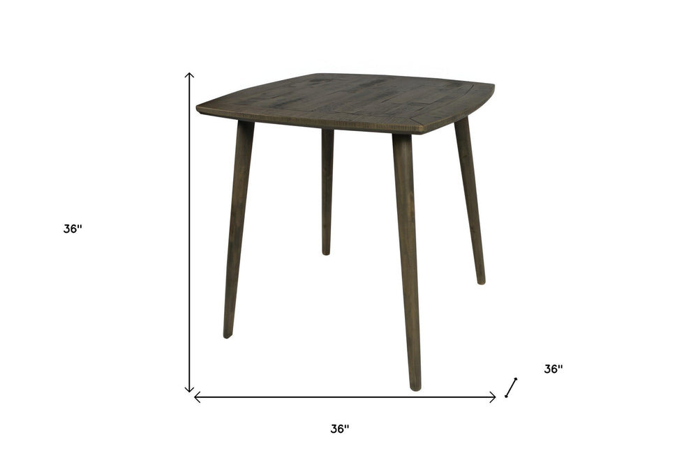 Brown Square Solid Wood Dining Table By Homeroots | Dining Tables | Modishstore - 5