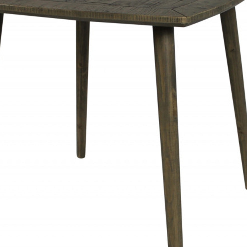 Brown Square Solid Wood Dining Table By Homeroots | Dining Tables | Modishstore - 4