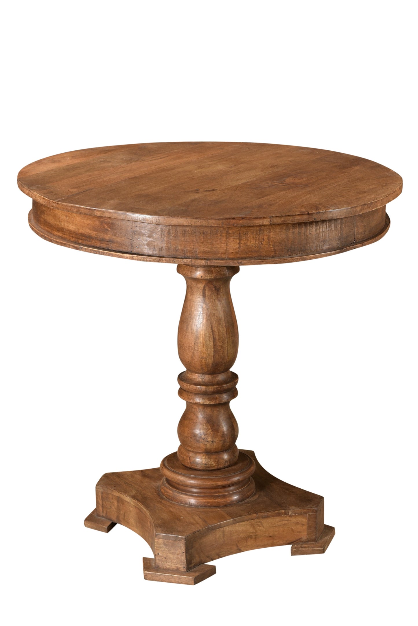 Wood Brown Rounded Solid Wood Pedestal Base Dining Table By Homeroots | Dining Tables | Modishstore - 3