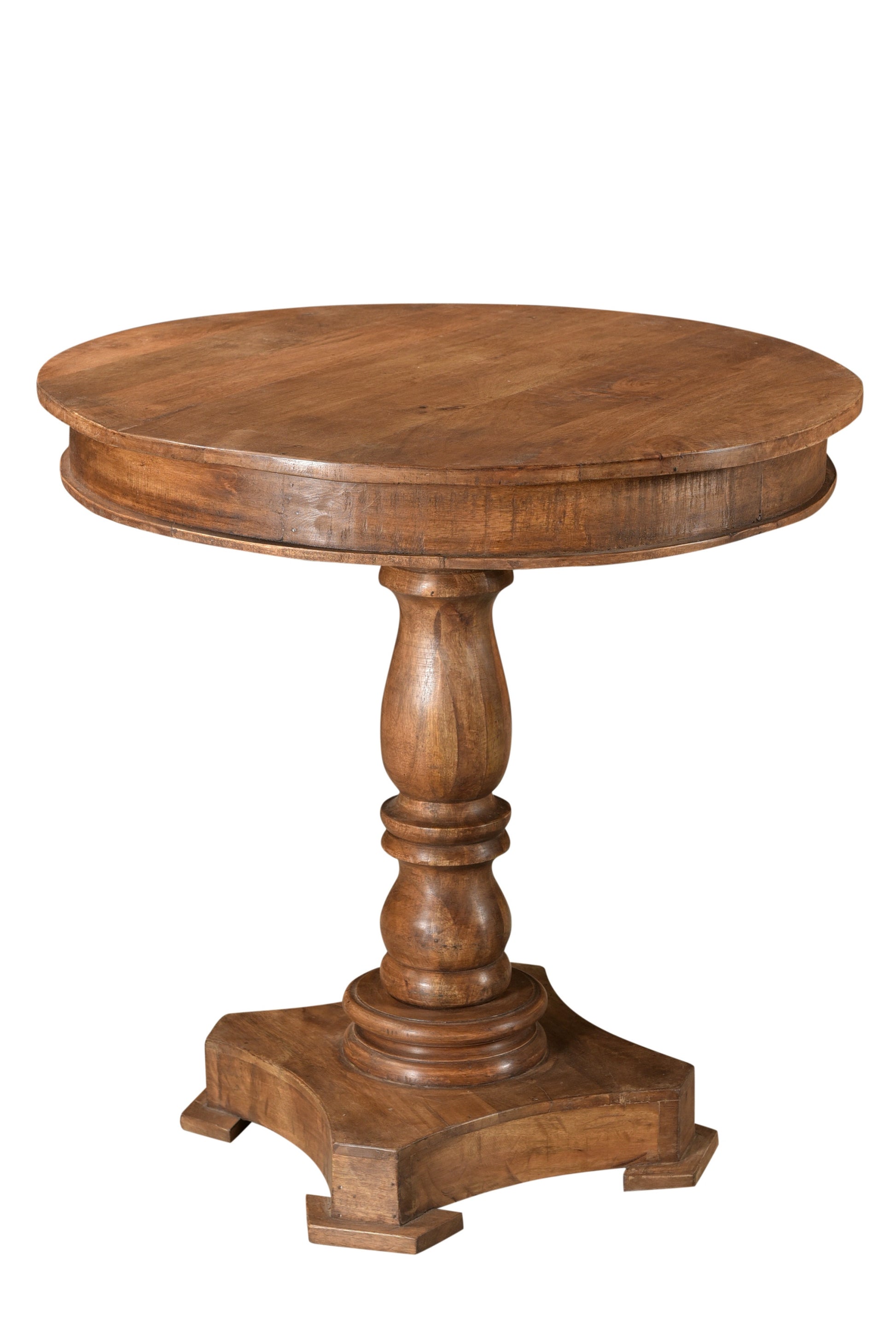 Wood Brown Rounded Solid Wood Pedestal Base Dining Table By Homeroots | Dining Tables | Modishstore - 3