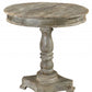 Gray Rounded Solid Wood Pedestal Base Dining Table By Homeroots | Dining Tables | Modishstore - 2