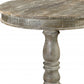 Gray Rounded Solid Wood Pedestal Base Dining Table By Homeroots | Dining Tables | Modishstore - 4