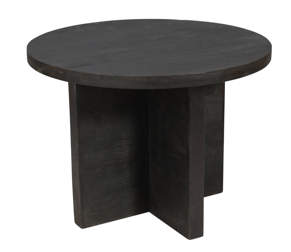 Deep Taupe Rounded Solid Wood Pedestal Base Dining Table By Homeroots | Dining Tables | Modishstore - 3