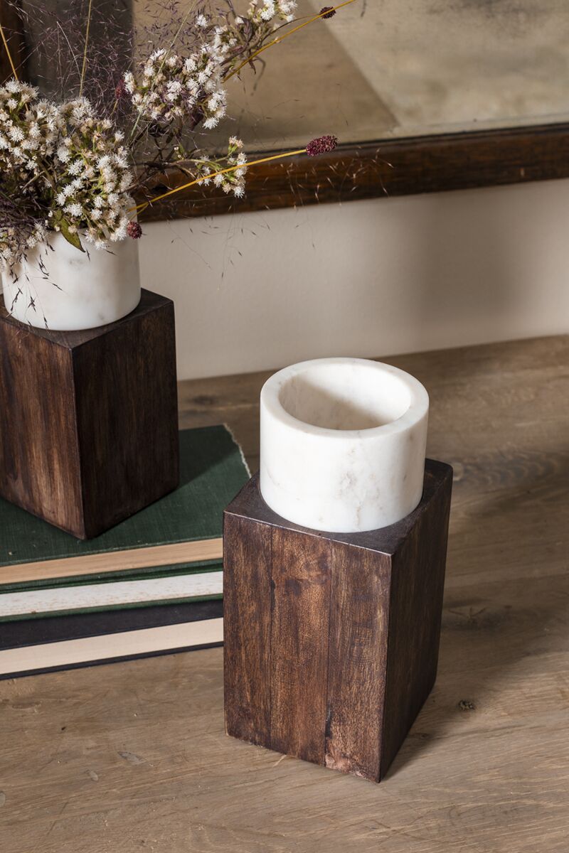 Treasure Pot with Pedestal 3.5"x 8.25" By Accent Decor | Planters, Troughs & Cachepots | Modishstore - 2