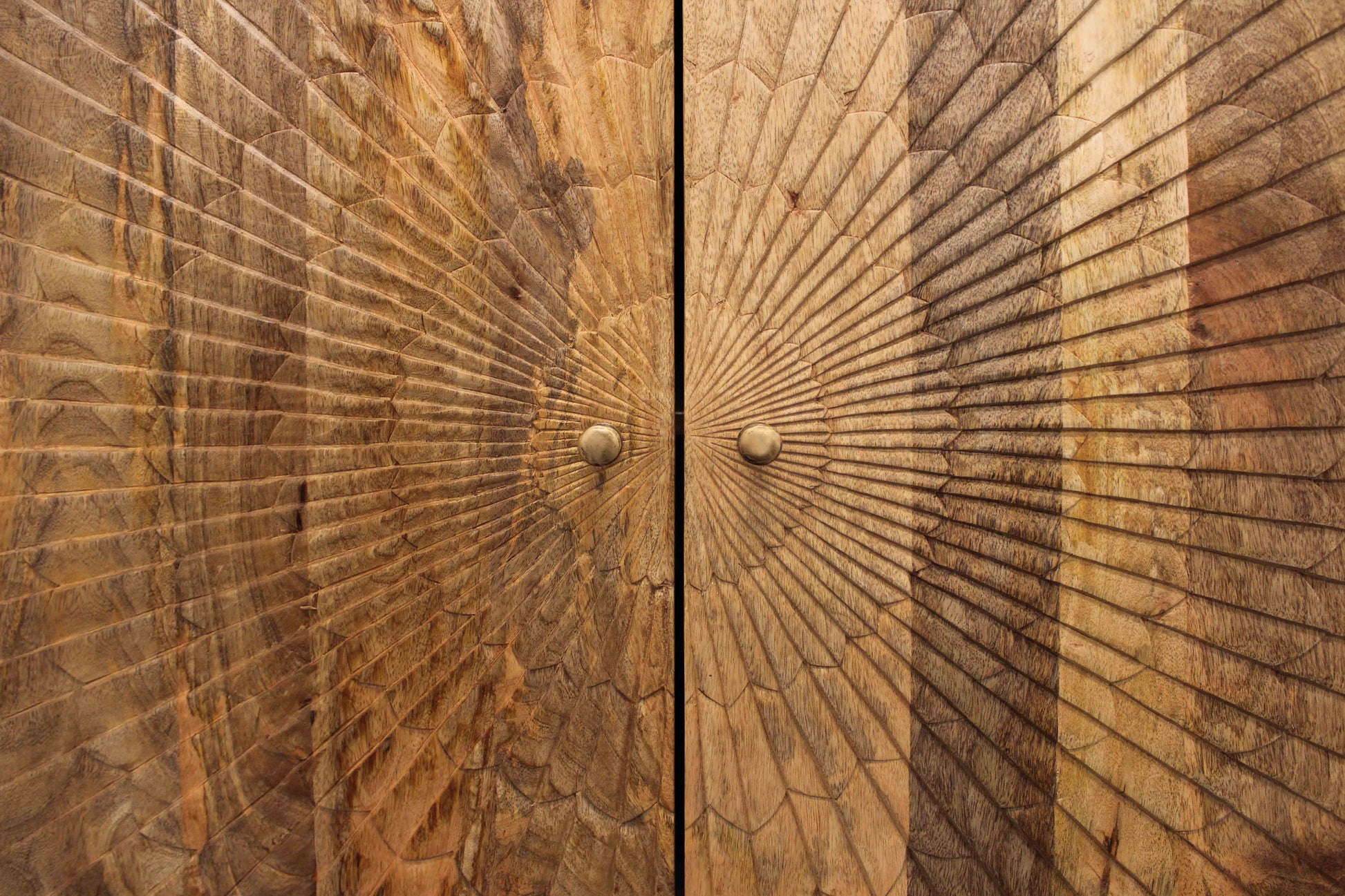 Brown Solid Wood Sideboard with Four Doors By Homeroots | Sideboards | Modishstore - 7