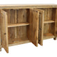 Distressed Natural Solid Wood Sideboard with Four Doors By Homeroots | Sideboards | Modishstore - 5