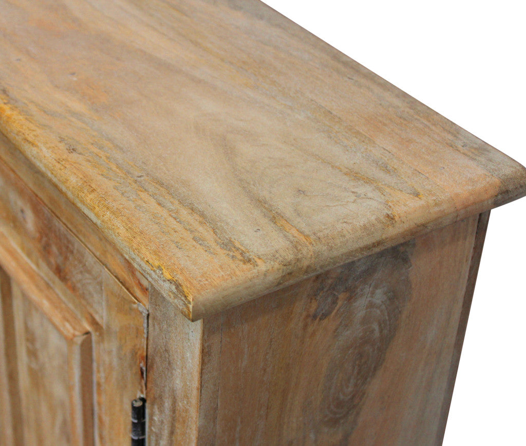 Distressed Natural Solid Wood Sideboard with Four Doors By Homeroots | Sideboards | Modishstore - 7