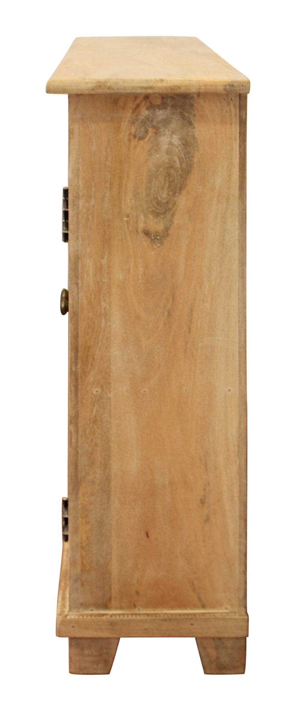 Distressed Natural Solid Wood Sideboard with Four Doors By Homeroots | Sideboards | Modishstore - 3