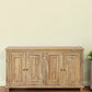 Distressed Natural Solid Wood Sideboard with Four Doors By Homeroots | Sideboards | Modishstore - 1