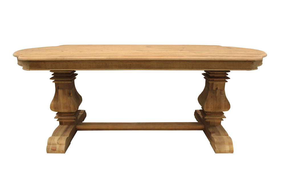 Natural Solid Wood Trestle Base Dining Table By Homeroots | Dining Tables | Modishstore - 2