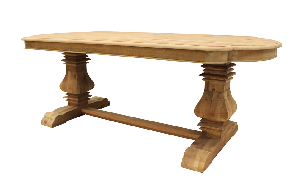 Natural Solid Wood Trestle Base Dining Table By Homeroots | Dining Tables | Modishstore - 4