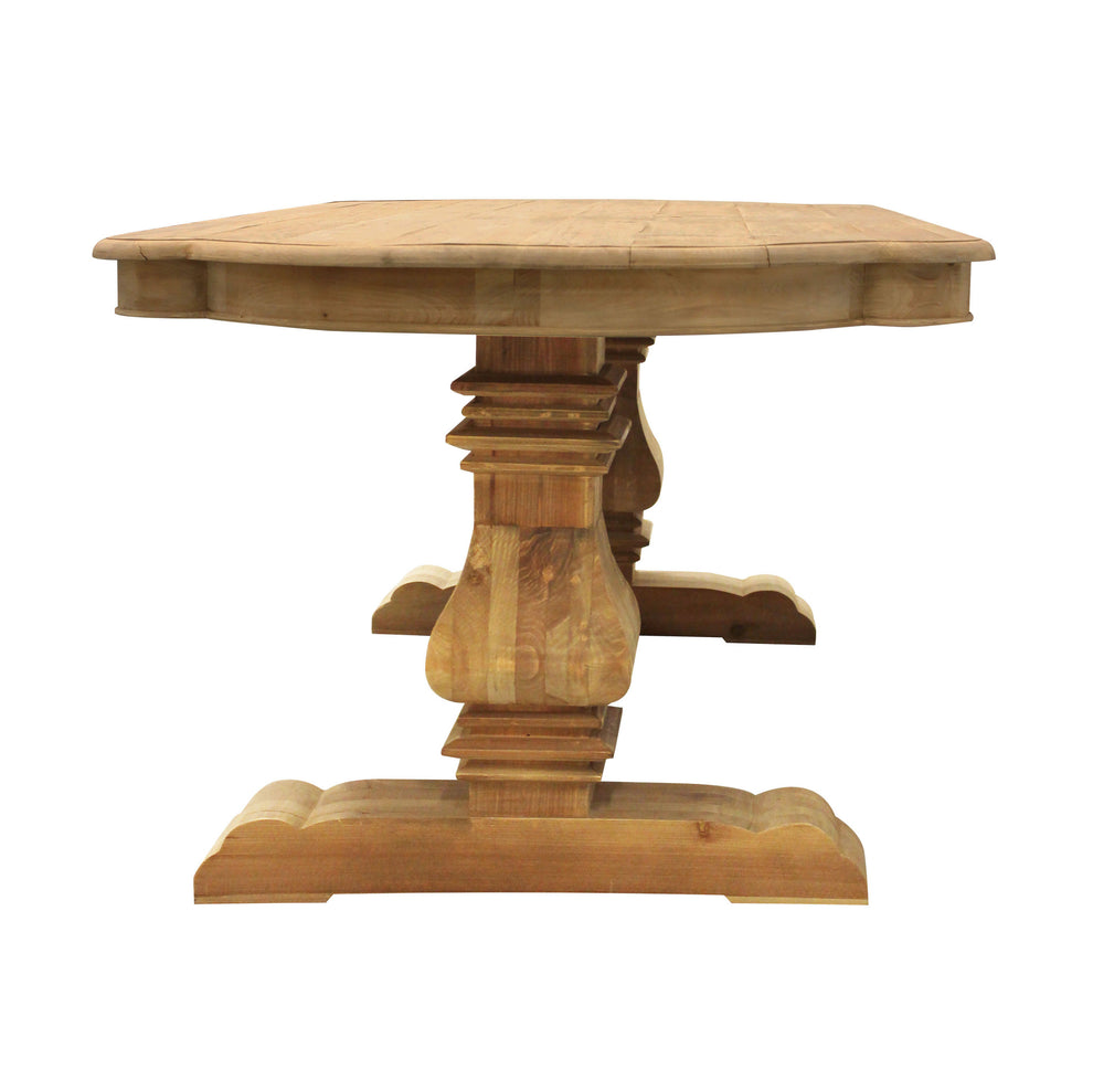 Natural Solid Wood Trestle Base Dining Table By Homeroots | Dining Tables | Modishstore - 3