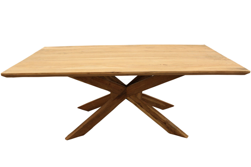 Natural Solid Wood Pedestal Base Dining Table By Homeroots | Dining Tables | Modishstore - 2