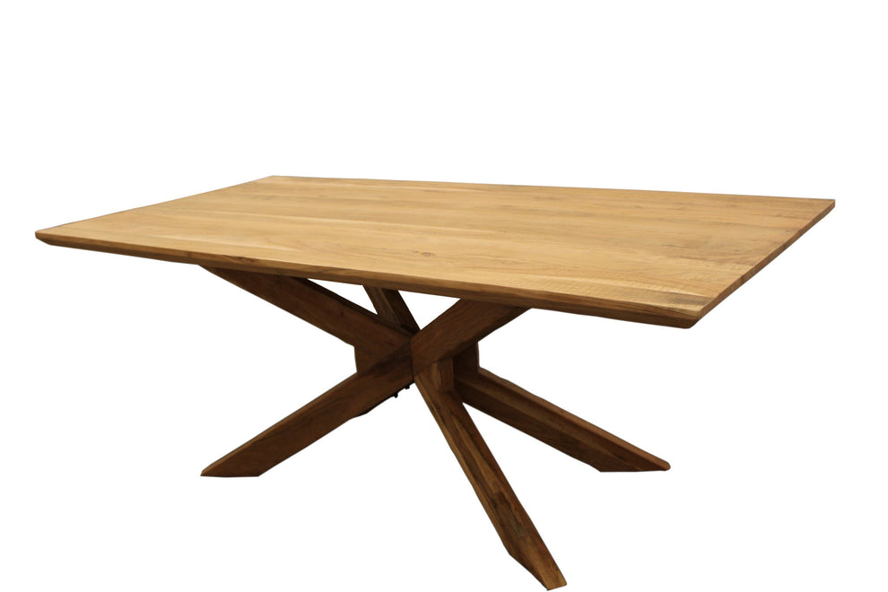 Natural Solid Wood Pedestal Base Dining Table By Homeroots | Dining Tables | Modishstore - 3