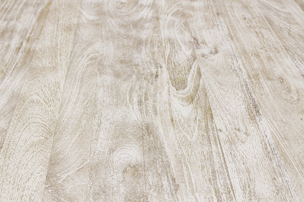 Antiqued White Solid Wood Trestle Base Dining Table By Homeroots | Dining Tables | Modishstore - 6