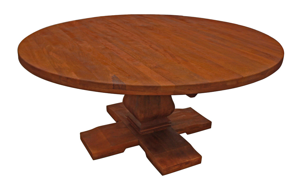 Brown Rounded Solid Wood Dining Table By Homeroots | Dining Tables | Modishstore - 2