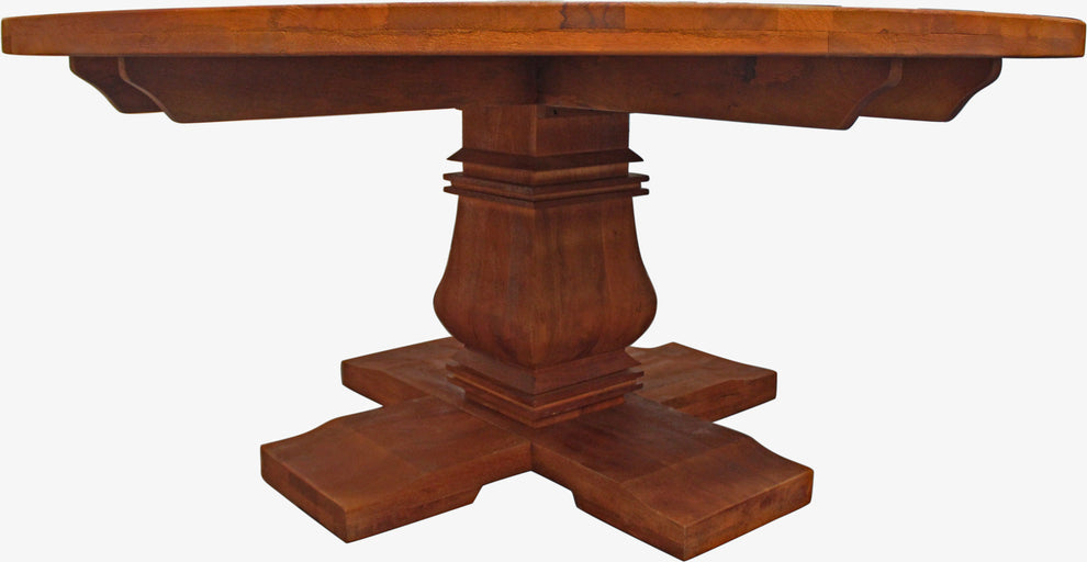 Brown Rounded Solid Wood Dining Table By Homeroots | Dining Tables | Modishstore - 4