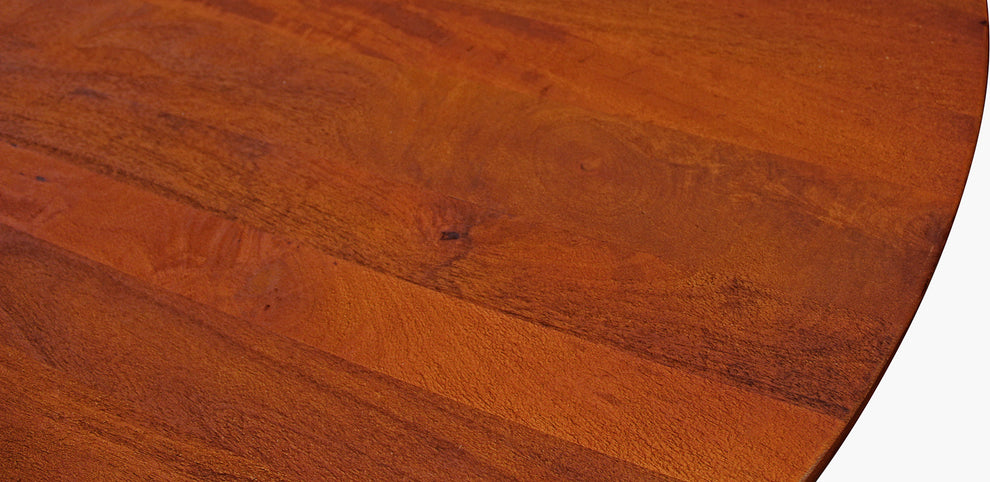 Brown Rounded Solid Wood Dining Table By Homeroots | Dining Tables | Modishstore - 5