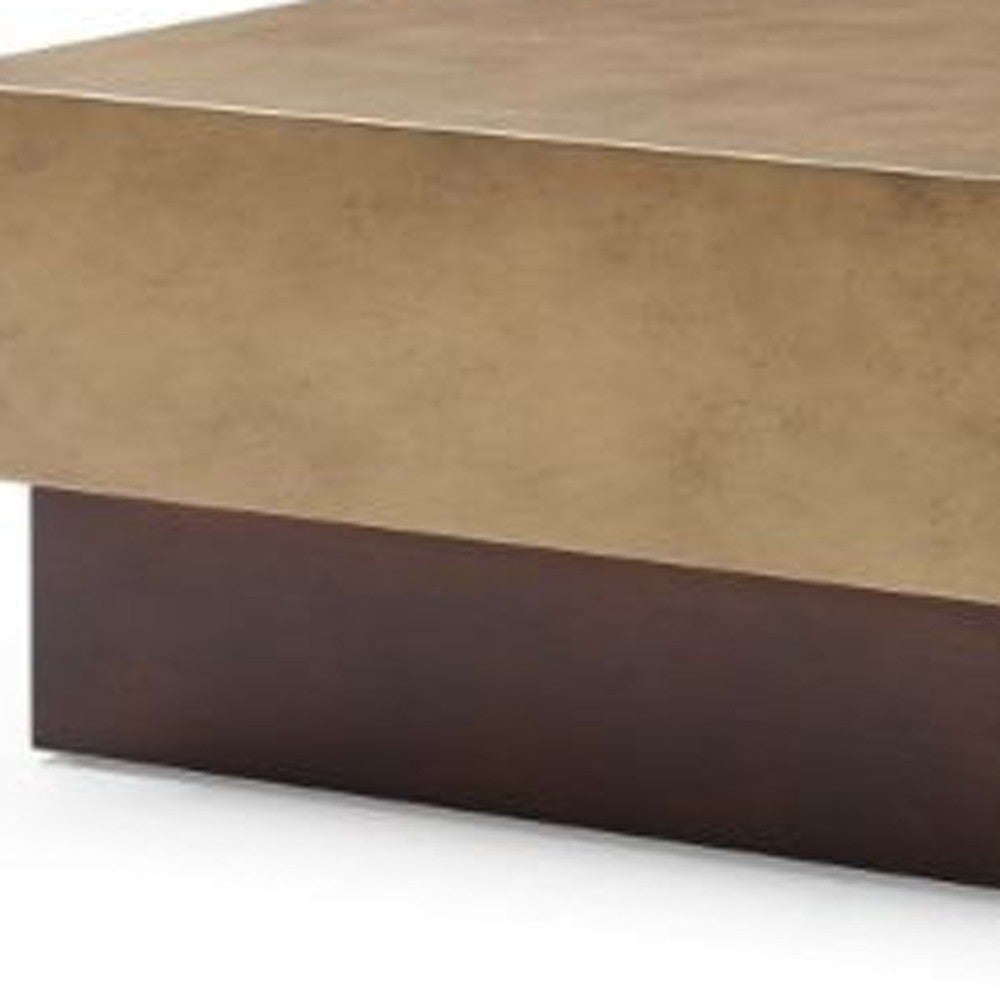 Bronze and Brown Copper And Steel Square Block Coffee Table By Homeroots | Coffee Tables | Modishstore - 3