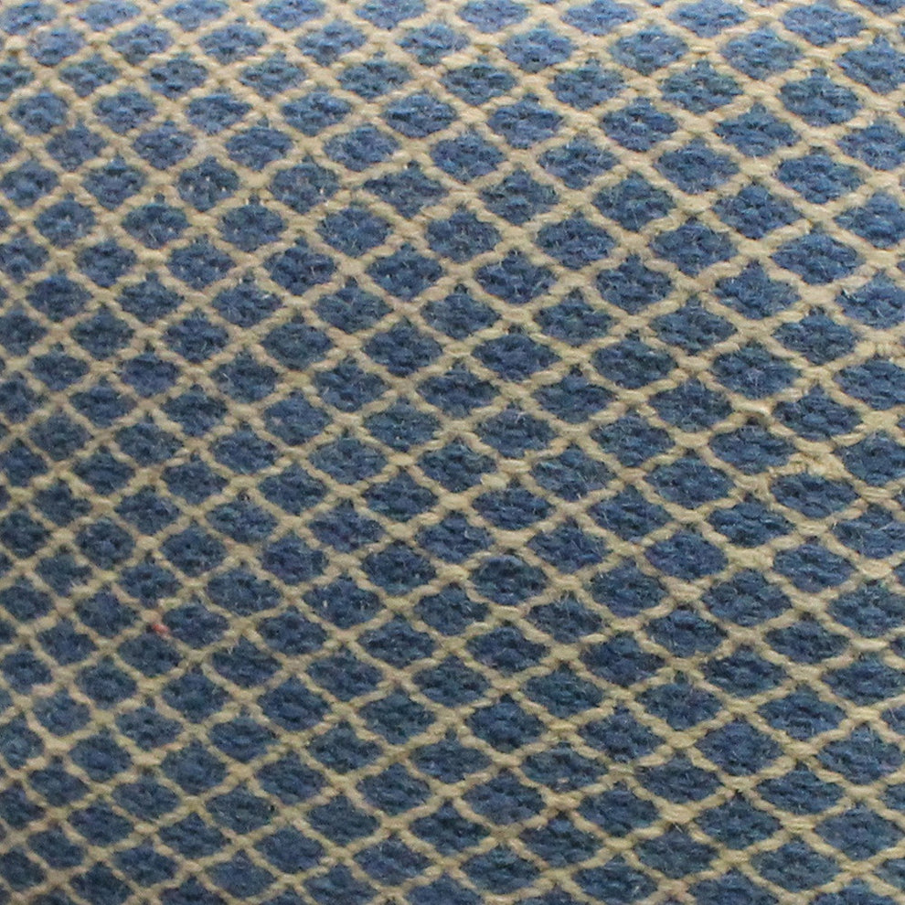 Blue and Beige Wool Cube Trellis Pouf Ottoman By Homeroots | Ottomans | Modishstore - 4
