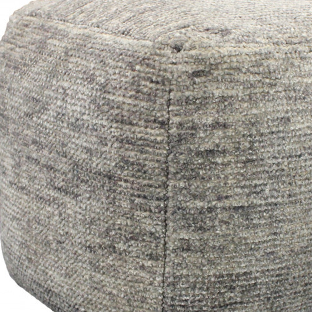 Gray Wool Cube Pouf Ottoman By Homeroots | Ottomans | Modishstore - 3