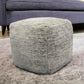 Gray Wool Cube Pouf Ottoman By Homeroots | Ottomans | Modishstore - 1
