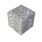 Gray and Ivory Hair on Hide Cube Chevron Pouf Ottoman By Homeroots | Ottomans | Modishstore - 2