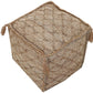 Brown Jute Cube Trellis Pouf Ottoman By Homeroots | Ottomans | Modishstore - 4