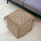 Brown Jute Cube Trellis Pouf Ottoman By Homeroots | Ottomans | Modishstore - 1