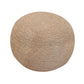 Beige Wool Round Ribbed Pouf Ottoman By Homeroots | Ottomans | Modishstore - 3