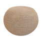 Beige Wool Round Ribbed Pouf Ottoman By Homeroots | Ottomans | Modishstore - 2