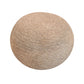 Beige Wool Round Ribbed Pouf Ottoman By Homeroots | Ottomans | Modishstore - 4