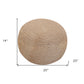 Beige Wool Round Ribbed Pouf Ottoman By Homeroots | Ottomans | Modishstore - 5