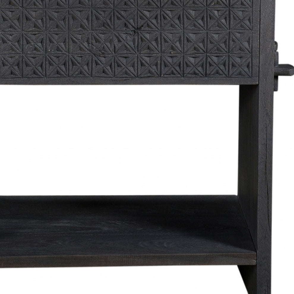 Dark Gray One Drawer Nightstand By Homeroots | Nightstands | Modishstore - 5