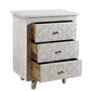 White Three Drawer Nightstand By Homeroots | Nightstands | Modishstore - 1