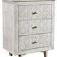 White Three Drawer Nightstand By Homeroots | Nightstands | Modishstore - 5