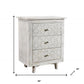 White Three Drawer Nightstand By Homeroots | Nightstands | Modishstore - 6