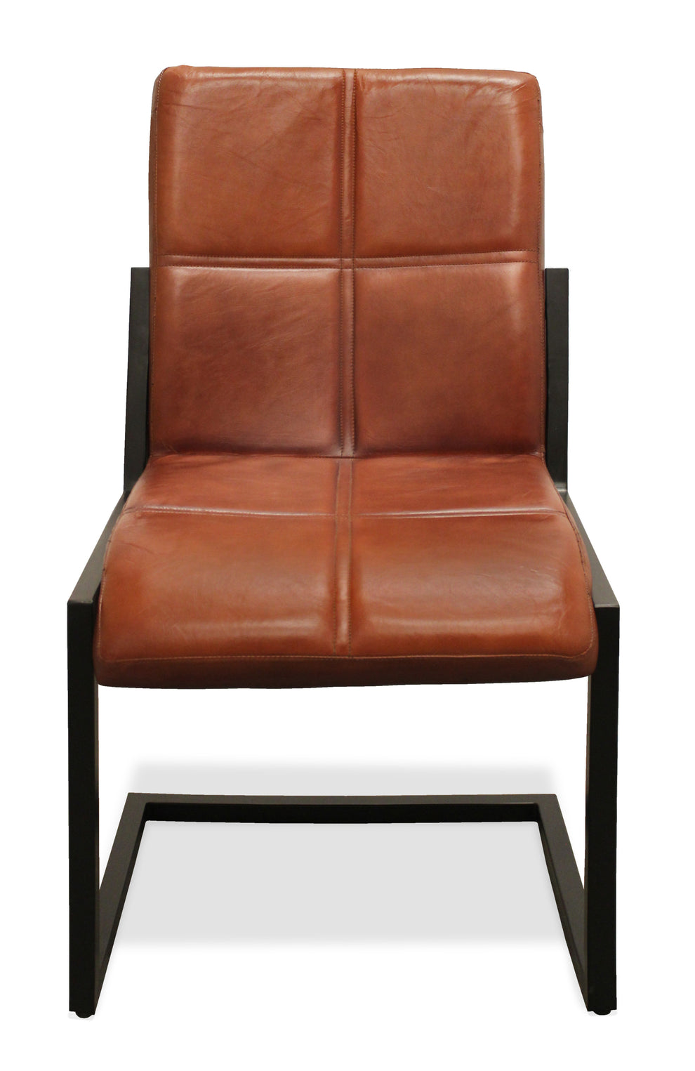 Cinnamon And Black Upholstered Leather Dining Side Chair By Homeroots | Dining Chairs | Modishstore - 2