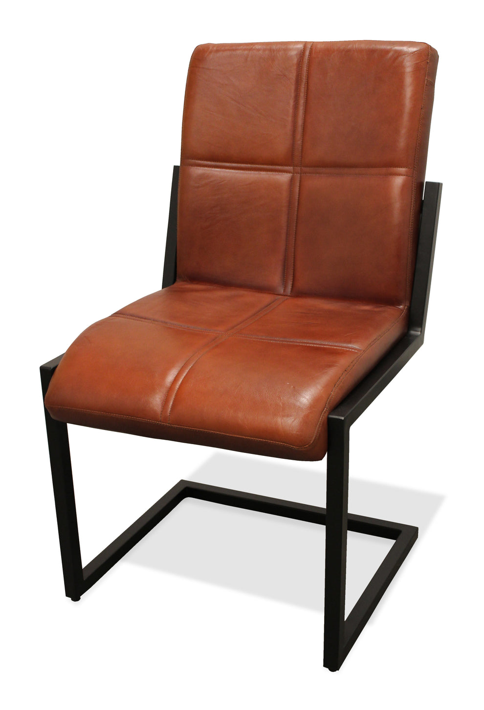 Cinnamon And Black Upholstered Leather Dining Side Chair By Homeroots | Dining Chairs | Modishstore - 3