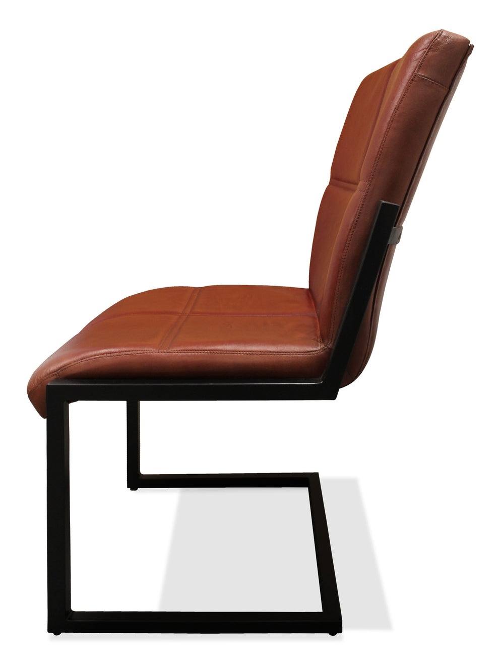 Cinnamon And Black Upholstered Leather Dining Side Chair By Homeroots | Dining Chairs | Modishstore - 4