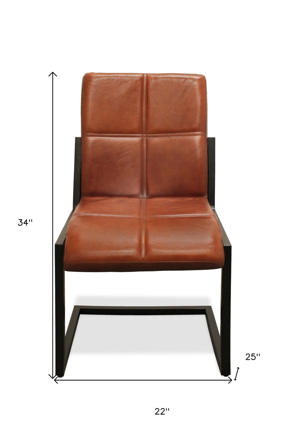 Cinnamon And Black Upholstered Leather Dining Side Chair By Homeroots | Dining Chairs | Modishstore - 8