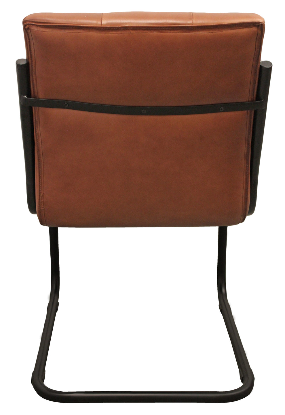 Tufted Cinnamon And Black Upholstered Leather Dining Side Chair By Homeroots | Dining Chairs | Modishstore - 5