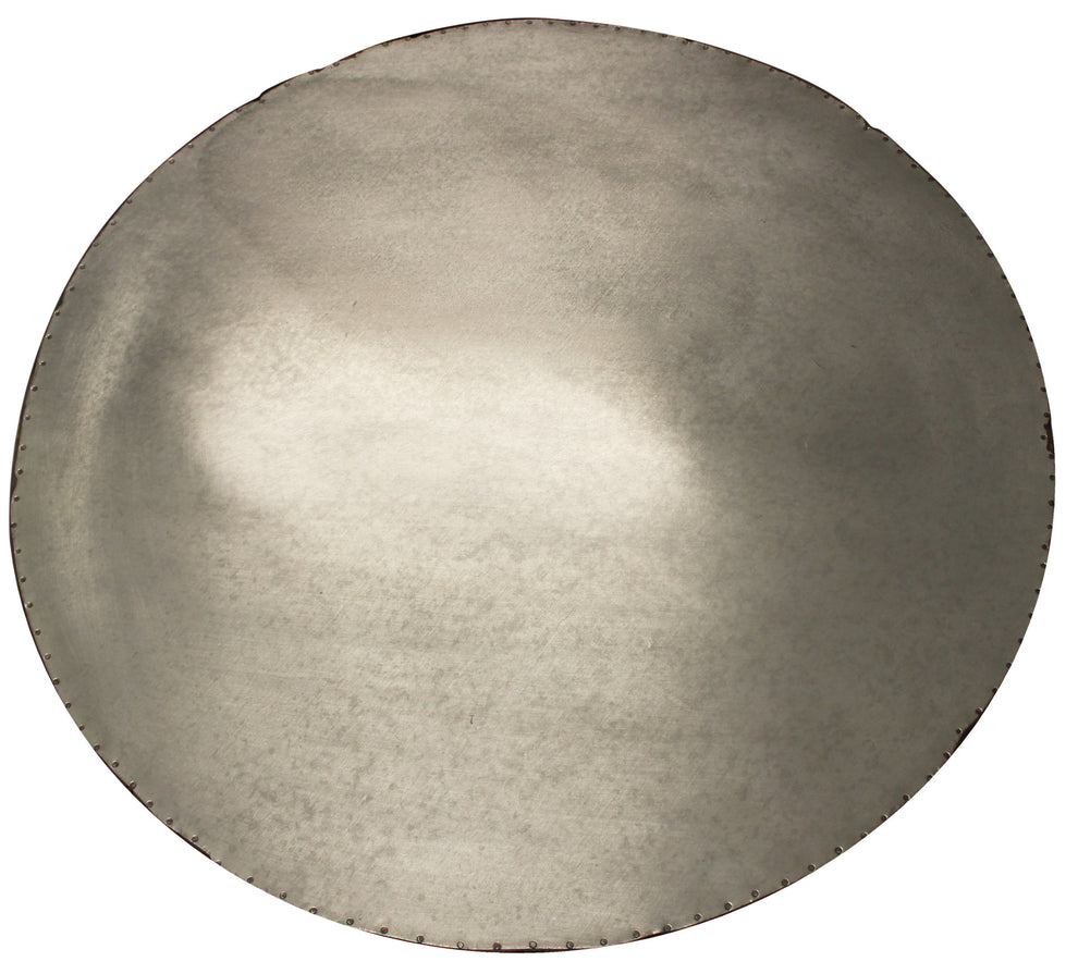 White and Natural Iron and Solid Wood Round Drum Coffee Table By Homeroots | Coffee Tables | Modishstore - 4