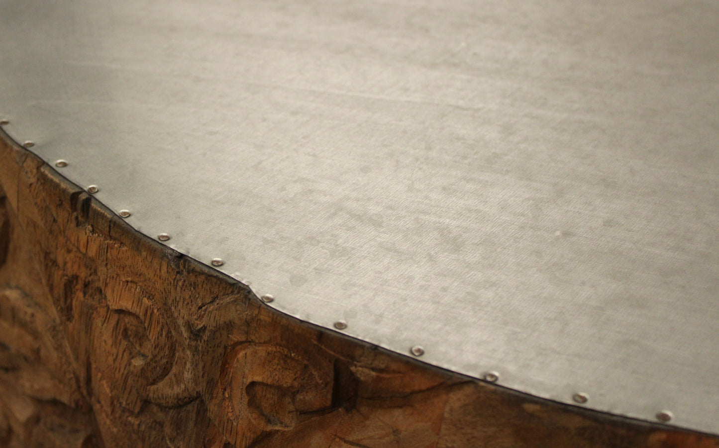 White and Natural Iron and Solid Wood Round Drum Coffee Table By Homeroots | Coffee Tables | Modishstore - 6