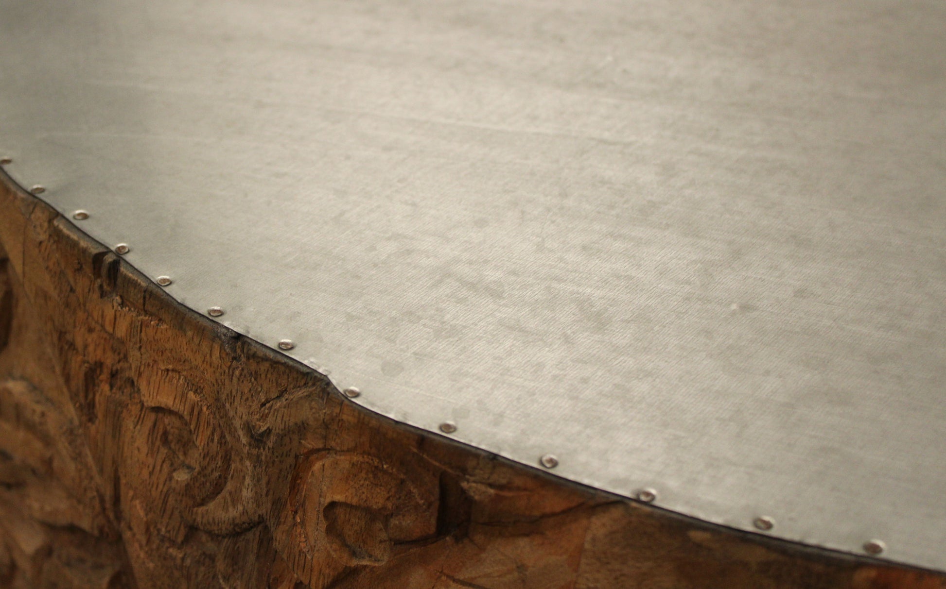 White and Natural Iron and Solid Wood Round Drum Coffee Table By Homeroots | Coffee Tables | Modishstore - 6