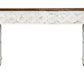 Natural and White Solid Wood Distressed Console Table By Homeroots | Console Tables | Modishstore - 1