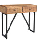Natural and Black Solid Wood Distressed Frame Console Table And Drawers By Homeroots | Console Tables | Modishstore - 2