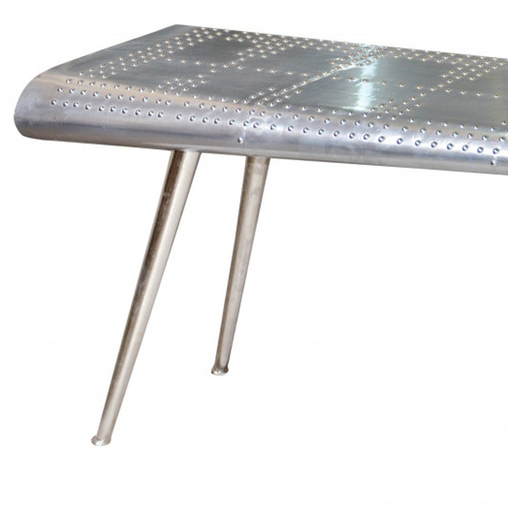 Silver Aluminum Three Leg Console Table By Homeroots | Console Tables | Modishstore - 3