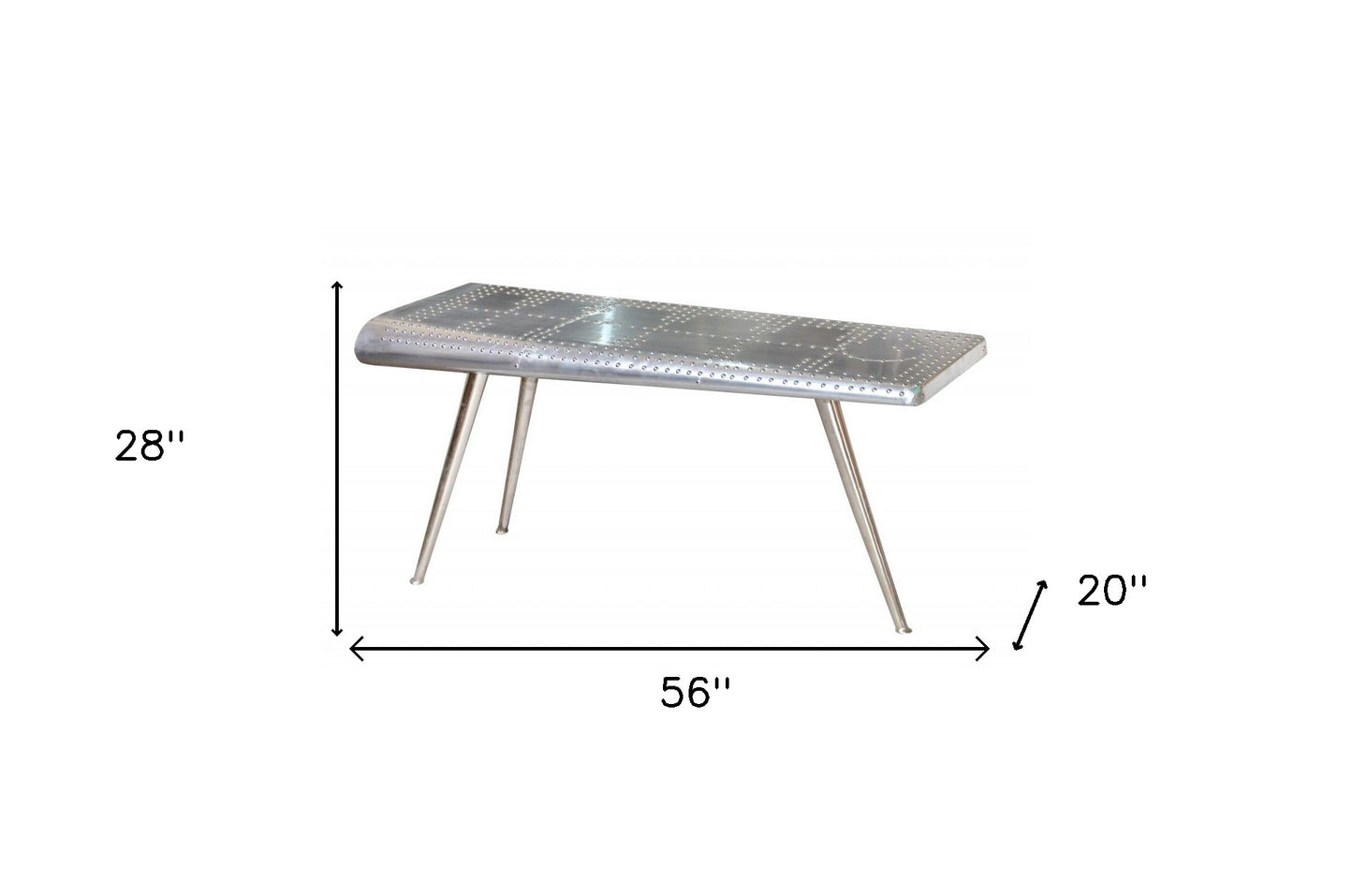Silver Aluminum Three Leg Console Table By Homeroots | Console Tables | Modishstore - 4