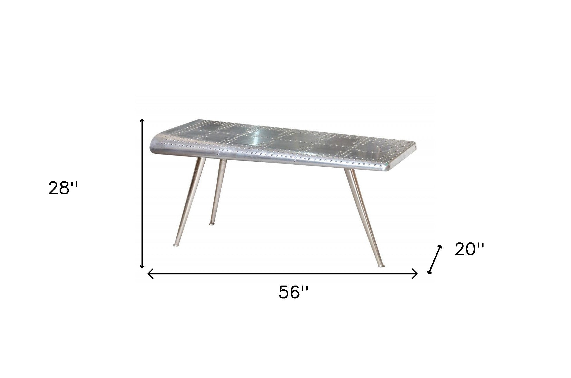 Silver Aluminum Three Leg Console Table By Homeroots | Console Tables | Modishstore - 4